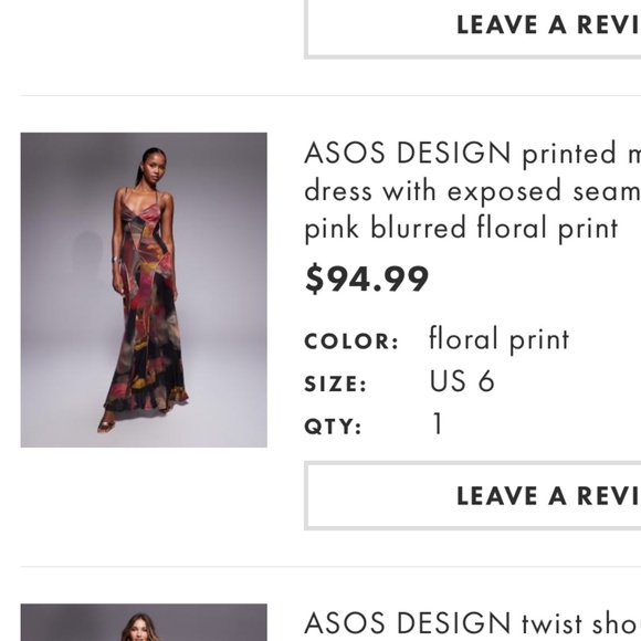 (NWT) ASOS DESIGN printed mesh maxi dress with exposed seam detailing - Picture 9 of 9